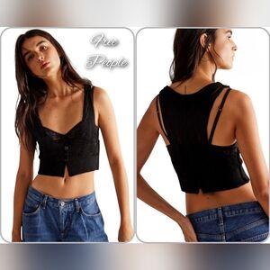 Free People The Vest of us Pacific City Littel black vest Size Medium NWT